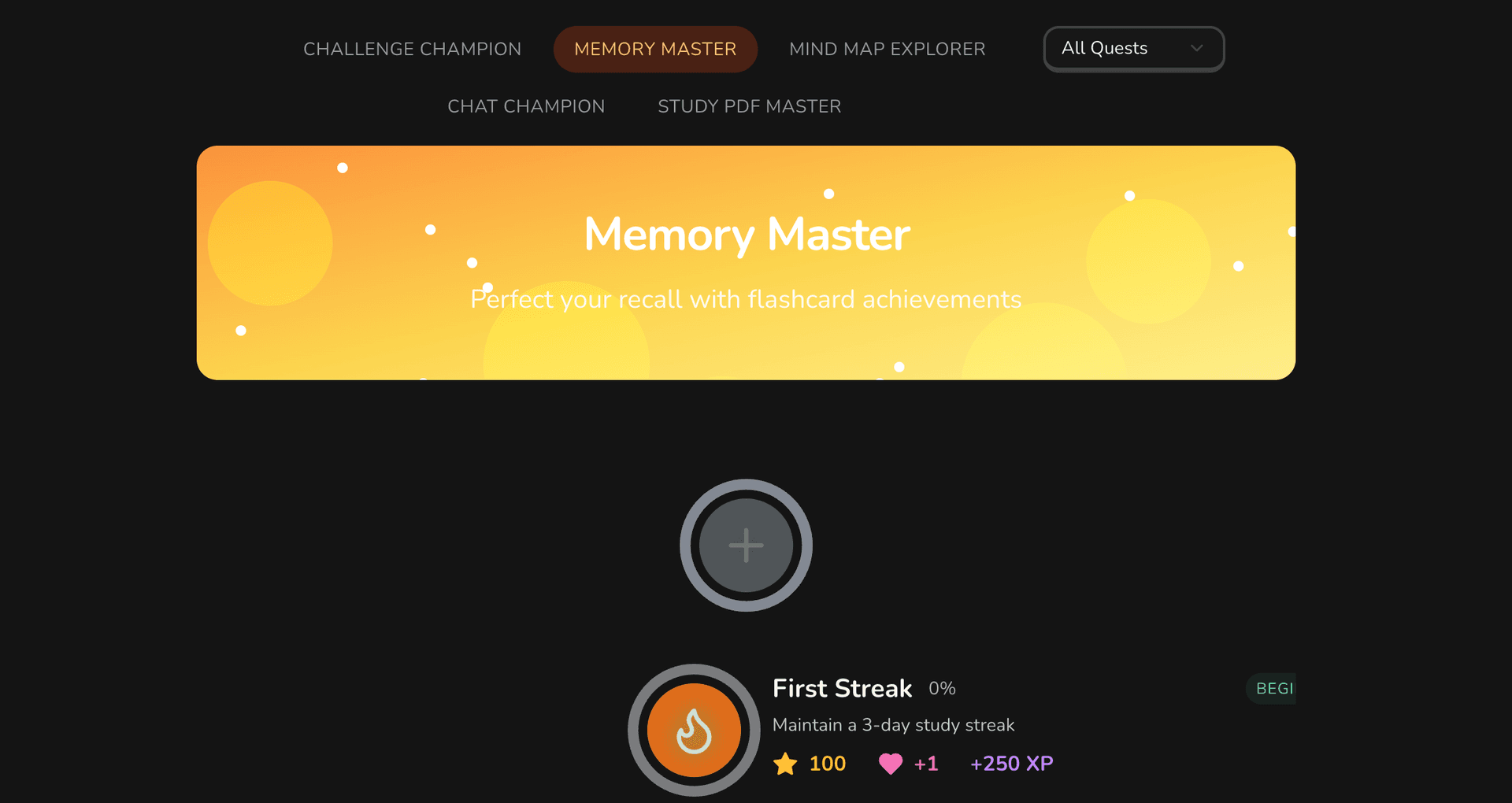 AI Practice Test Generator interface showing generated practice questions