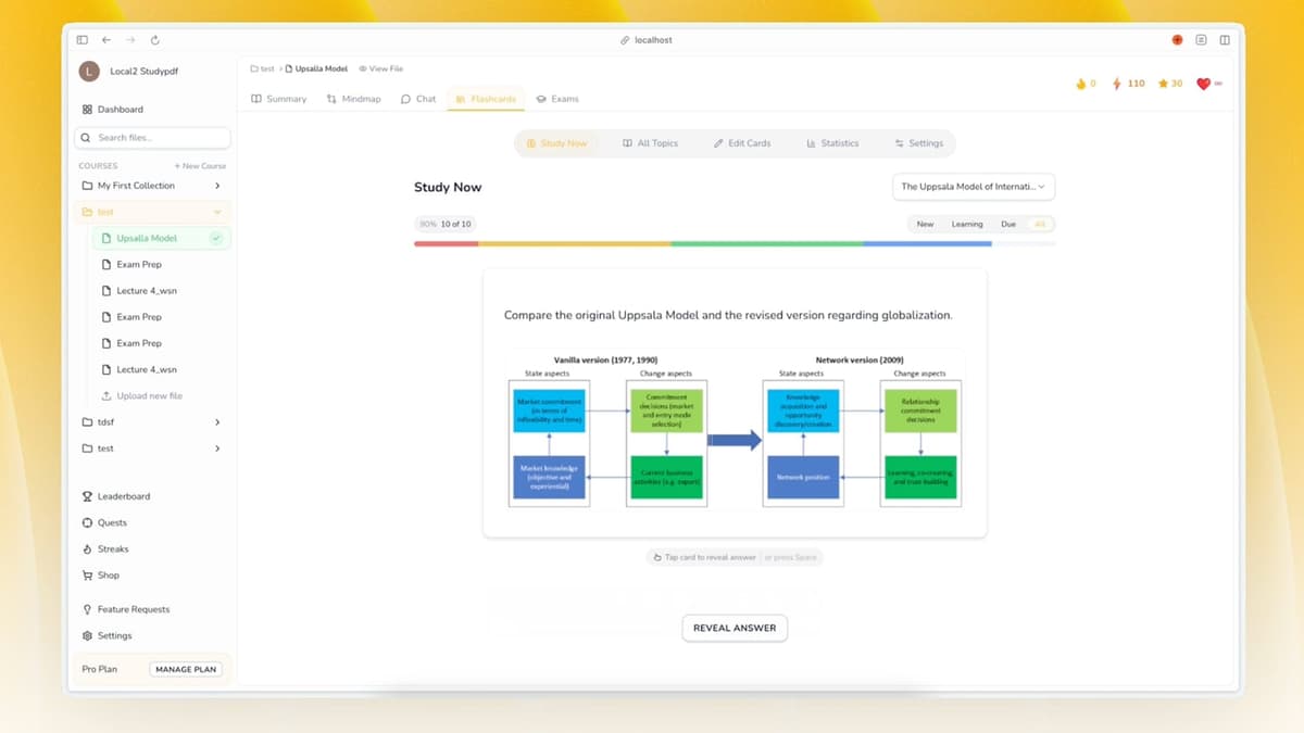 AI to Make Flashcards showing a presentation being transformed into study cards