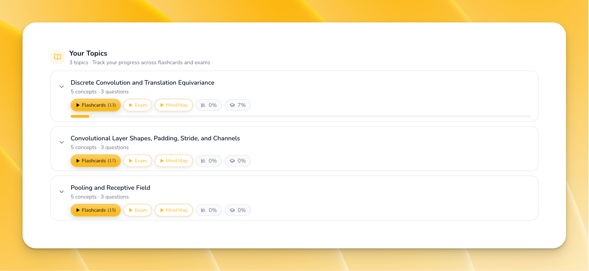 AI Study Guide Generator interface showing a comprehensive study guide
