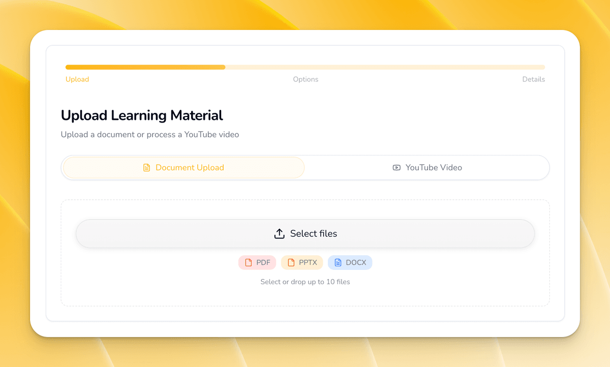 PDF hochladen, um einen Lernleitfaden zu erstellen