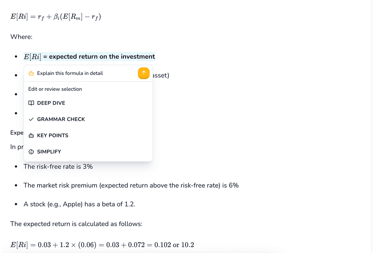 Interface showing AI summary and organized notes